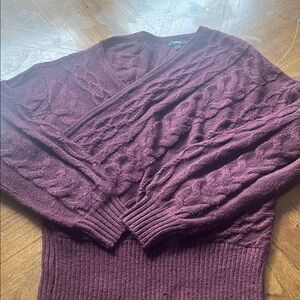 Express Deep Wine Off-the-Shoulder Sweater